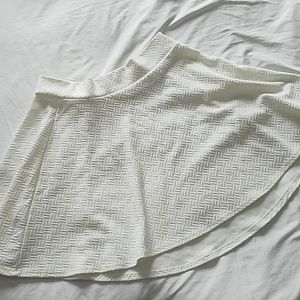 White textured skater skirt